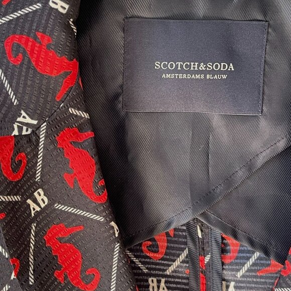 Scotch & Soda Amsterdams Blauw Matchy Seahorse Blazer & Pajama Pants Set Small - Picture 6 of 13